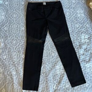 Ecru Daltrey pant black size 4 moto detail straight leg w pockets & belt loops